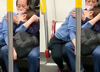 Caught fingering his wife in the subway