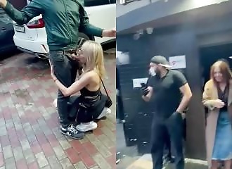  He's getting his dick sucked out of a nightclub! 