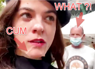 Elle se promène à Paris avec du sperme sur le visage