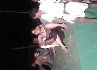 She shows everything during a dance and lets the crowd touch her!