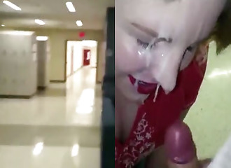 Teacher gets sprayed in school hallways