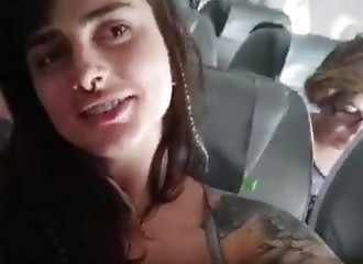 Dangerous hand job and oral sex on a bus 