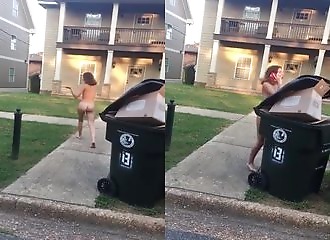 He surprises his naked neighbor in his garden! (No sound)